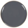 Assiette plate en faïence grise forme ronde