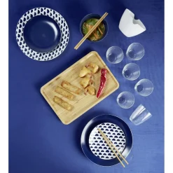 Assiette plate en porcelaine décor bleu Ø 27 cm