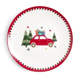 Assiette plate en porcelaine motif Noël Ø27cm