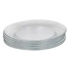 Assiette plate en verre transparent x6
