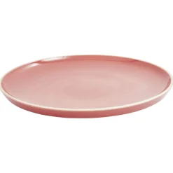 Assiette plate faïence Terracotta avec liseré crème