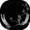 Assiette plate Luminarc noir design asiatique Ming White