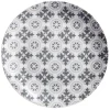 Assiette plate motif carreau de ciment gris