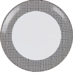 Assiette plate noire et blanche