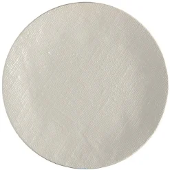 Assiette plate ronde en grès relief gris