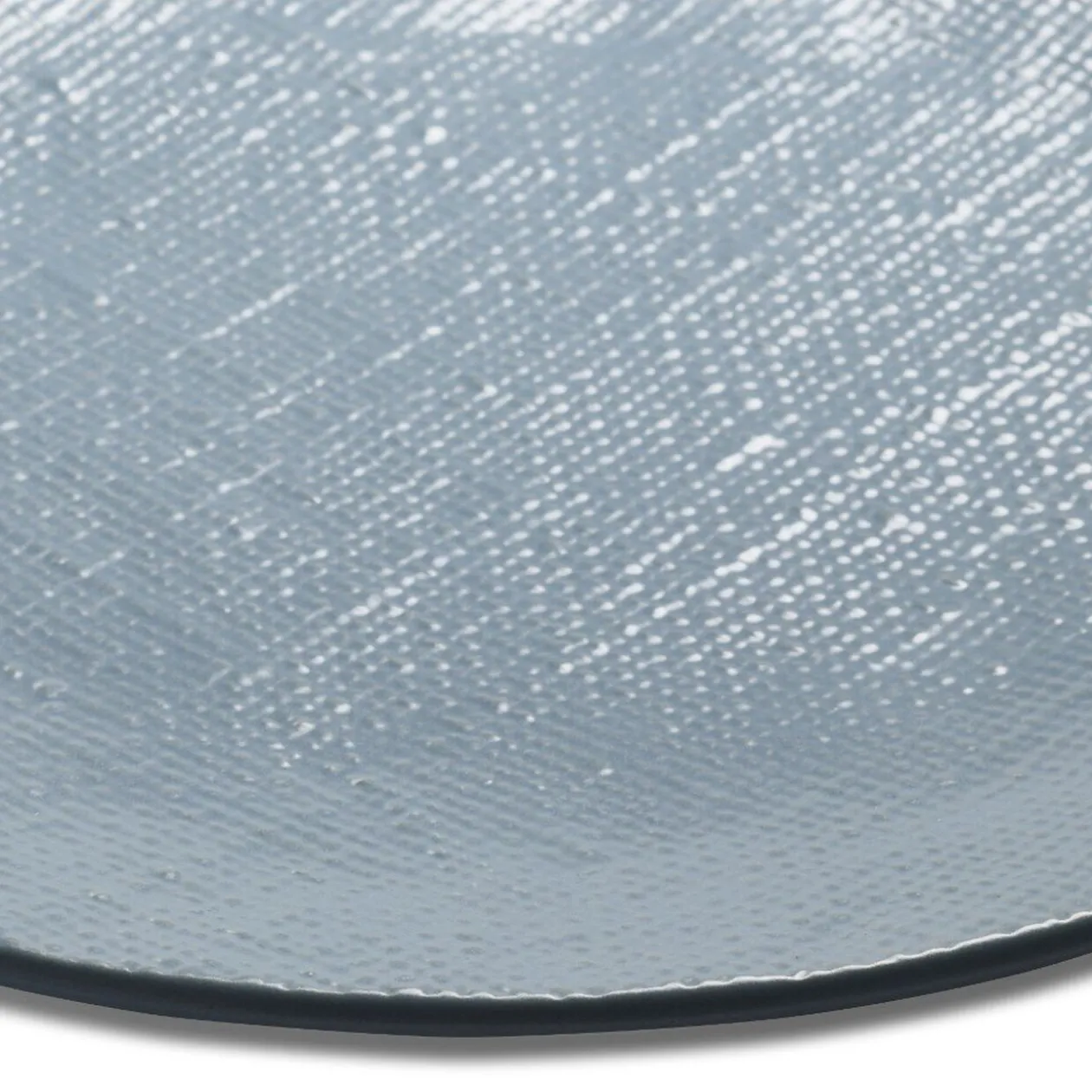 Assiette plate ronde en grès reliefbleu