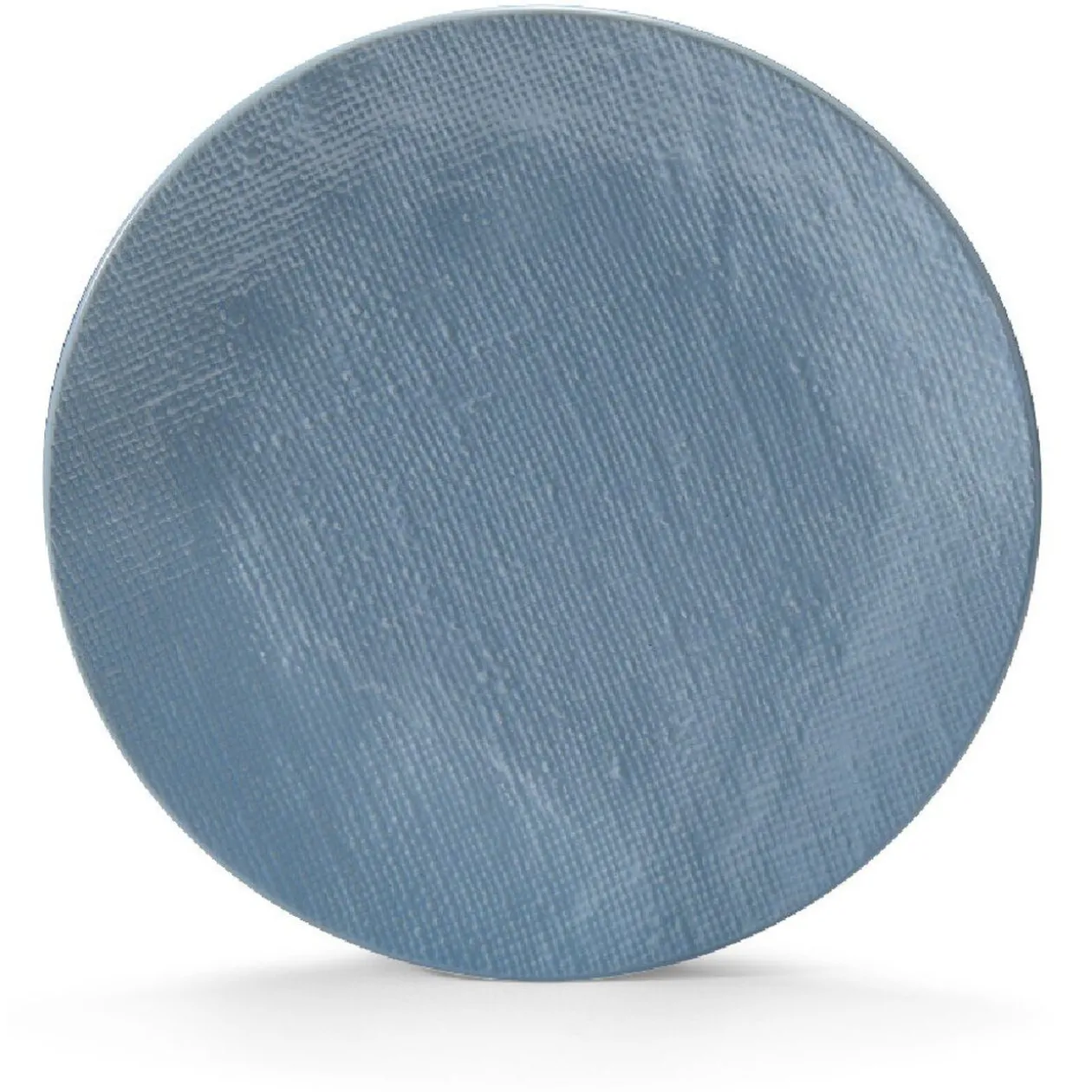 Assiette plate ronde en grès reliefbleu