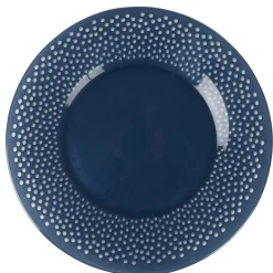 Assiette plate ronde Luminarc Bulla bleu nuit bord large