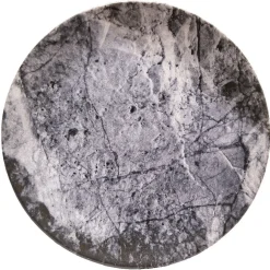 Assiette plate ronde motif ardoise gris et noir