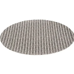 Assiette plate ronde motif géométrique noir et blanc