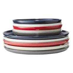 Assiette plate ronde Oslo taupe