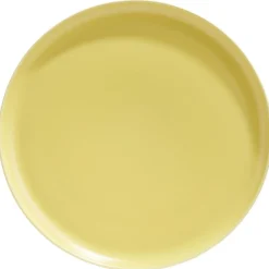 Assiette plate ronde Oslo porcelaine jaune uni