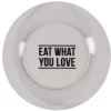 Assiette plate transparente design "eat what you love"