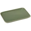 Assiette rectangulaire faïence vert 28,5x19,5cm