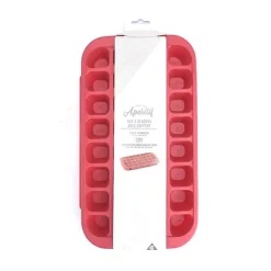 Bac à glaçons avec support 32 compartiments rouge