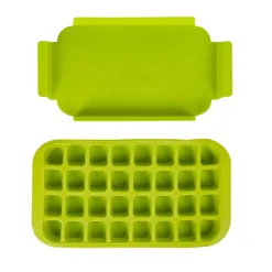 Bac à glaçons avec support 32 compartiments vert