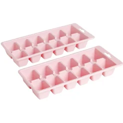 Bac à glaçons en plastique rose x2