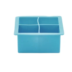 Bac à glaçons XXL 4 compartiments silicone bleu