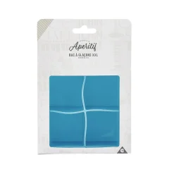 Bac à glaçons XXL 4 compartiments silicone bleu