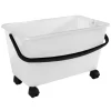 Bac à roulettes avec anse blanc et noir 15 L
