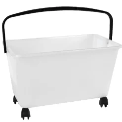 Bac à roulettes avec anse blanc et noir 15 L