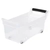 Bac de rangement à roulettes transparent 12L