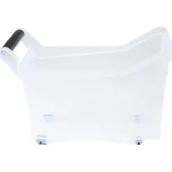 Bac de rangement à roulettes transparent 17L