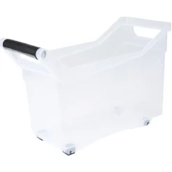 Bac de rangement à roulettes transparent 17L