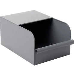 Bac de rangement en métal gris - L17,5 x l25 x H12,5 cm