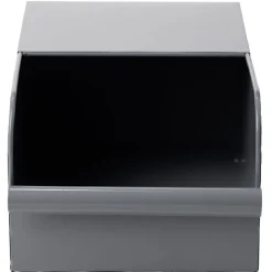 Bac de rangement en métal gris - L17,5 x l25 x H12,5 cm