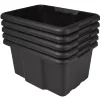 Bac de rangement en plastique 15L uni noir x5