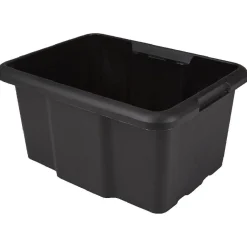 Bac de rangement en plastique 15L uni noir x5