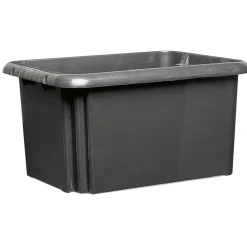 Bac de rangement en plastique noir x2