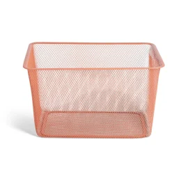 Bac de rangement métal rouge ou gris 41x29,5xH23cm