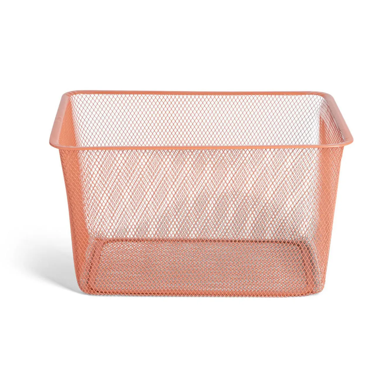 Bac de rangement métal rouge ou gris 41x29,5xH23cm