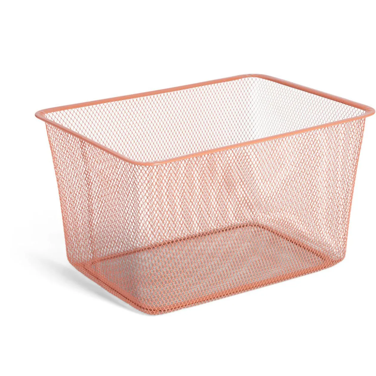 Bac de rangement métal rouge ou gris 41x29,5xH23cm