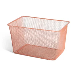 Bac de rangement métal rouge ou gris 41x29,5xH23cm