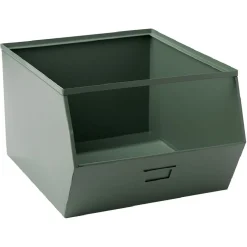 Bac superposable en métal vert - L33 x l25 x H28,5 cm