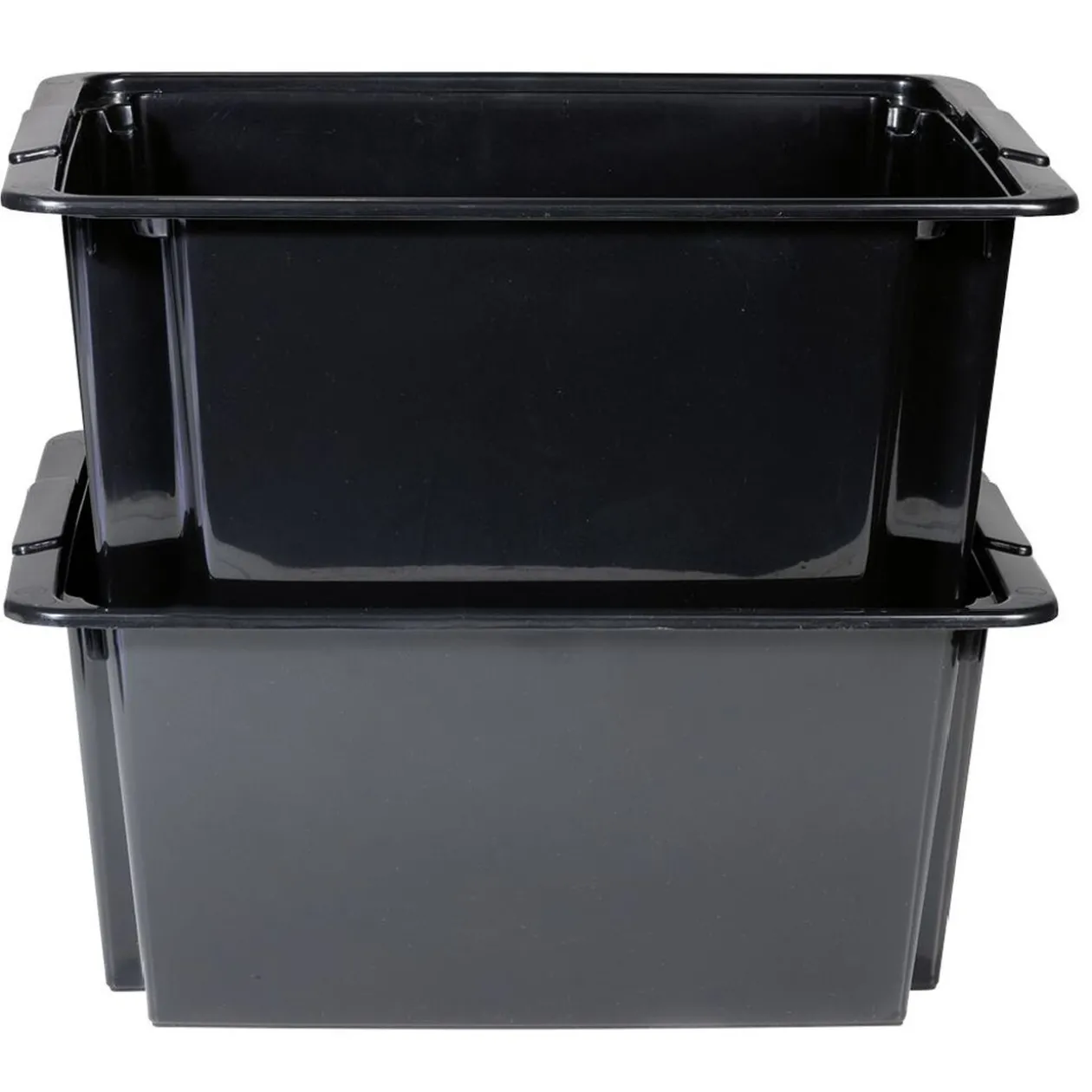 Bac superposable 22L noir x3 - 43x34xH18,5 cm