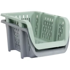 Bac superposable étroit en plastique 31x20,5xH13,5cm