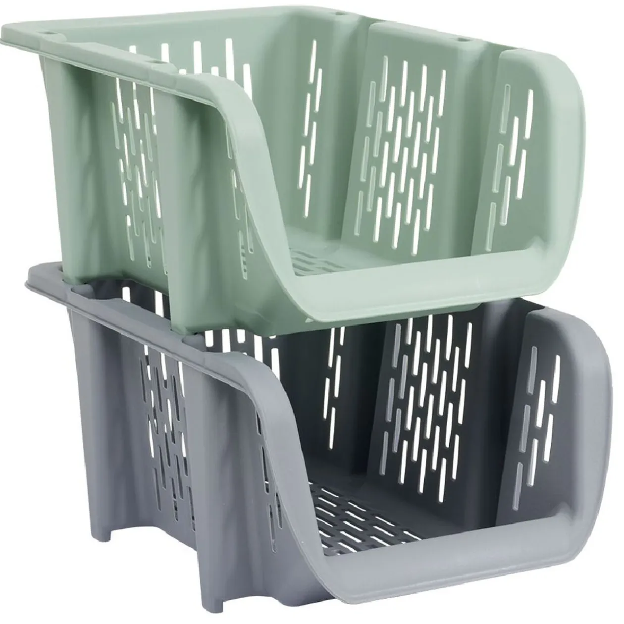 Bac superposable étroit en plastique 31x20,5xH13,5cm