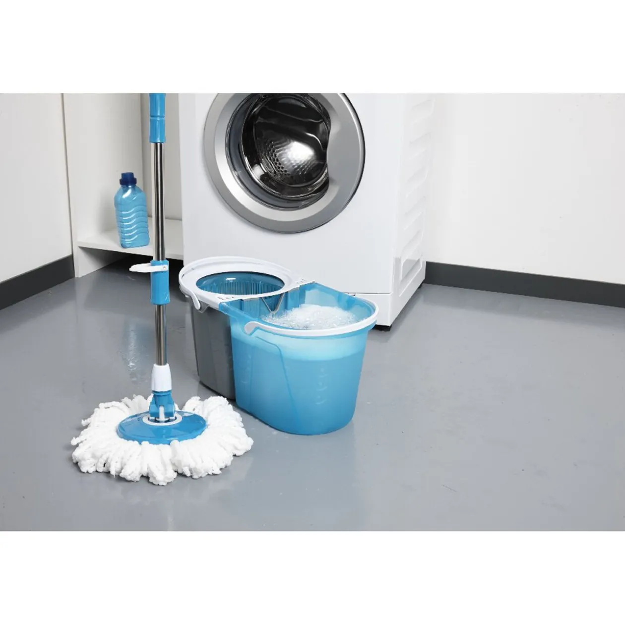 Balai magique seau essoreur bleu gris