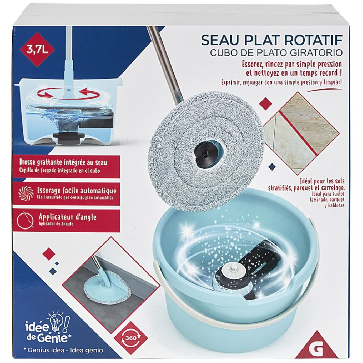 Balai mop seau essoreur rotatif 360°