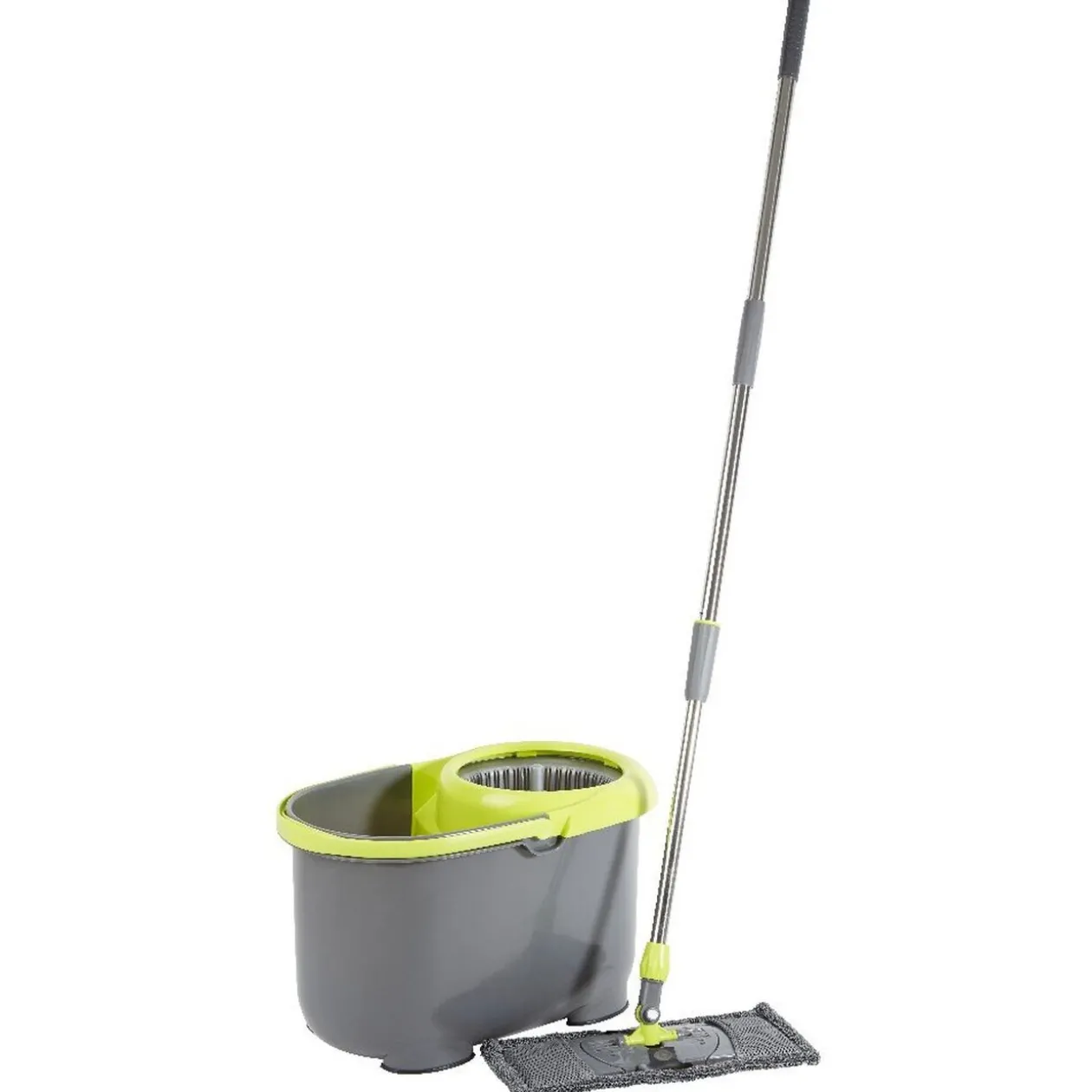 Balai seau essoreur 2 en 1 vert et gris