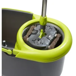 Balai seau essoreur 2 en 1 vert et gris