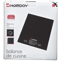 Balance de cuisine électronique et tactile noire Homday
