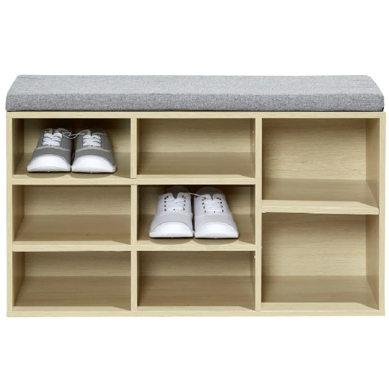 Banc meuble à chaussures 2en1 8 compartiments