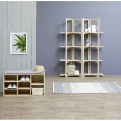 Banc meuble à chaussures 2en1 8 compartiments