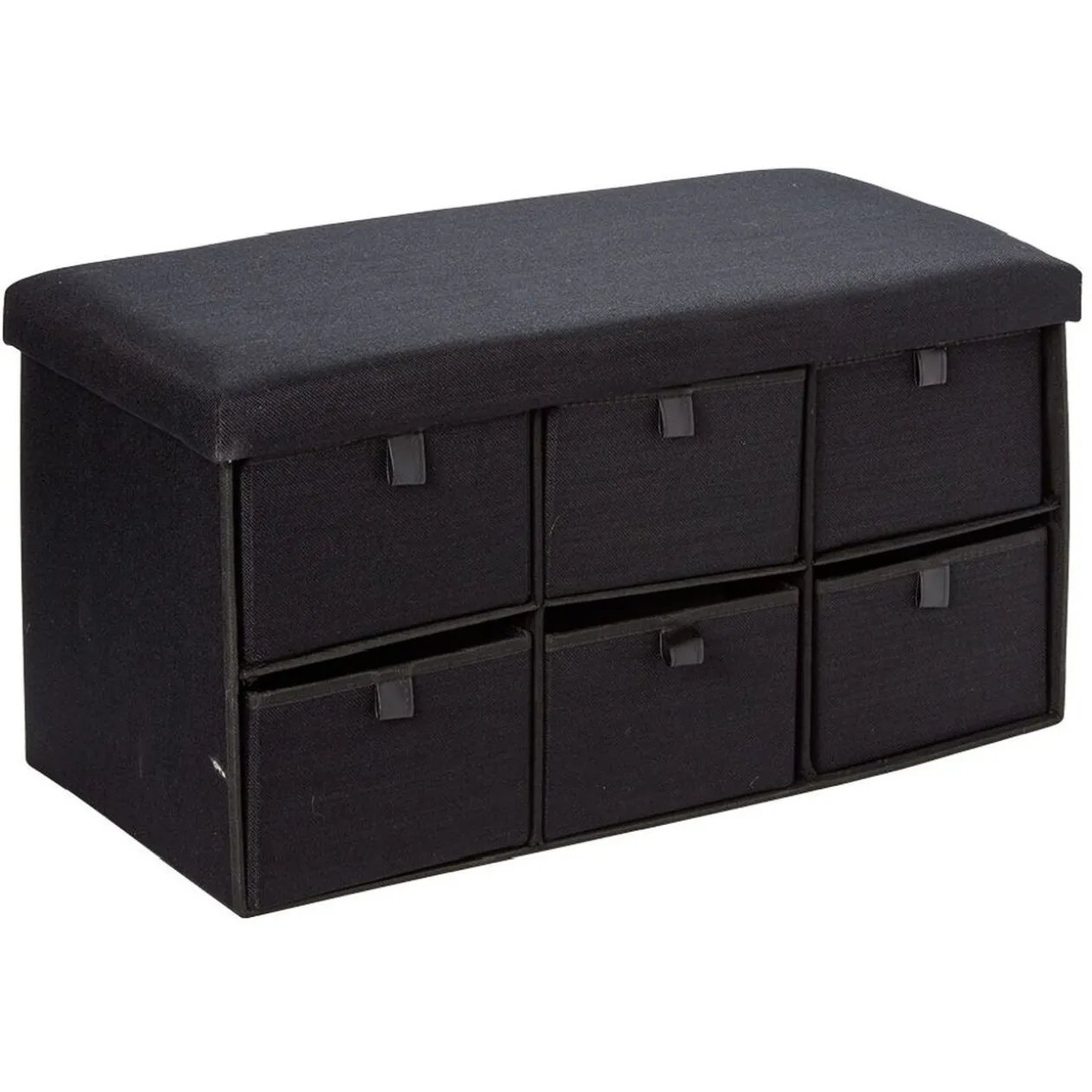 Banc range chaussure en tissu noir