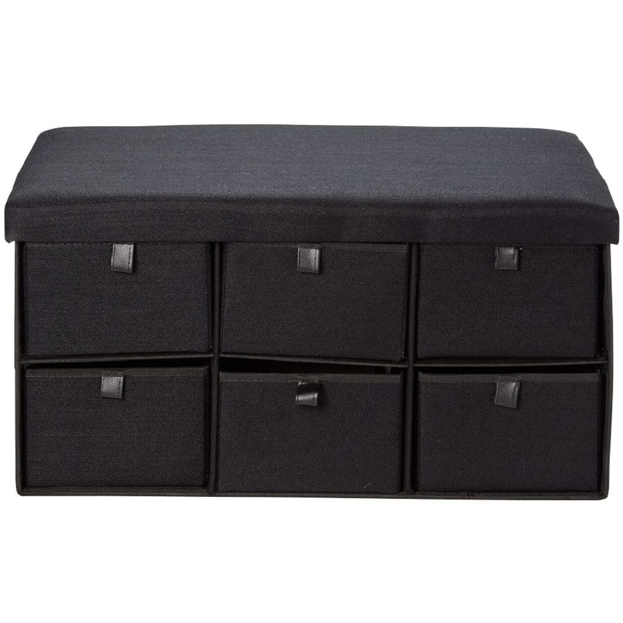Banc range chaussure en tissu noir